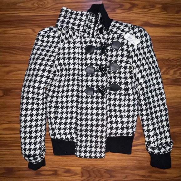 NWT Groggy Houndstooth Motorcycle Jacket - Picture 5 of 14